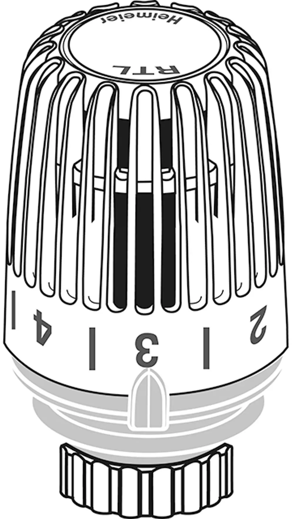 Thermostatregler von IMI Hydronic Engineering in Weiß, mit verstellbarem Temperaturbereich, geeignet für Heizungsanwendungen, abgebildet in seitlicher Ansicht.